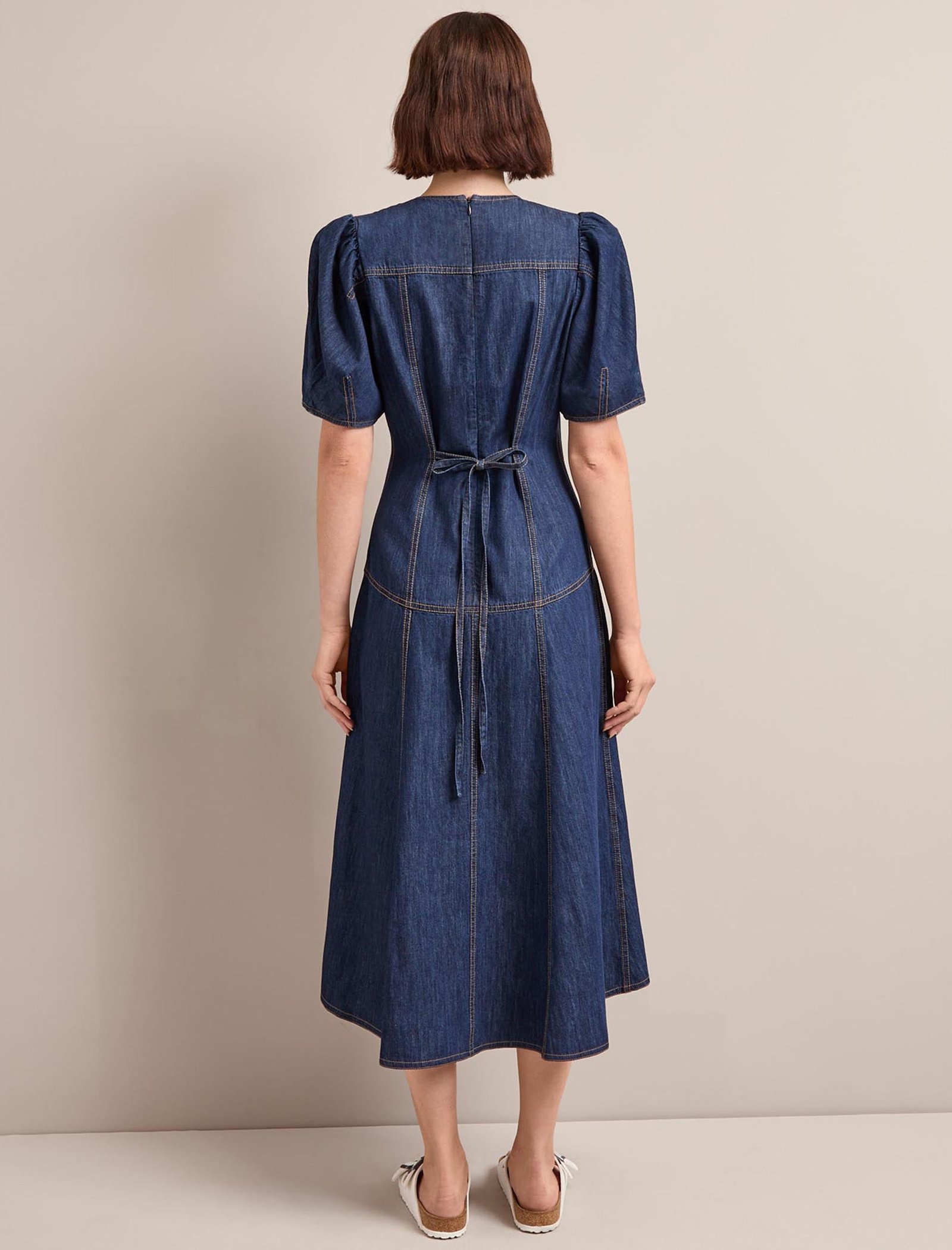 Robin Denim Maxi Dress - Dark Blue - Image 7