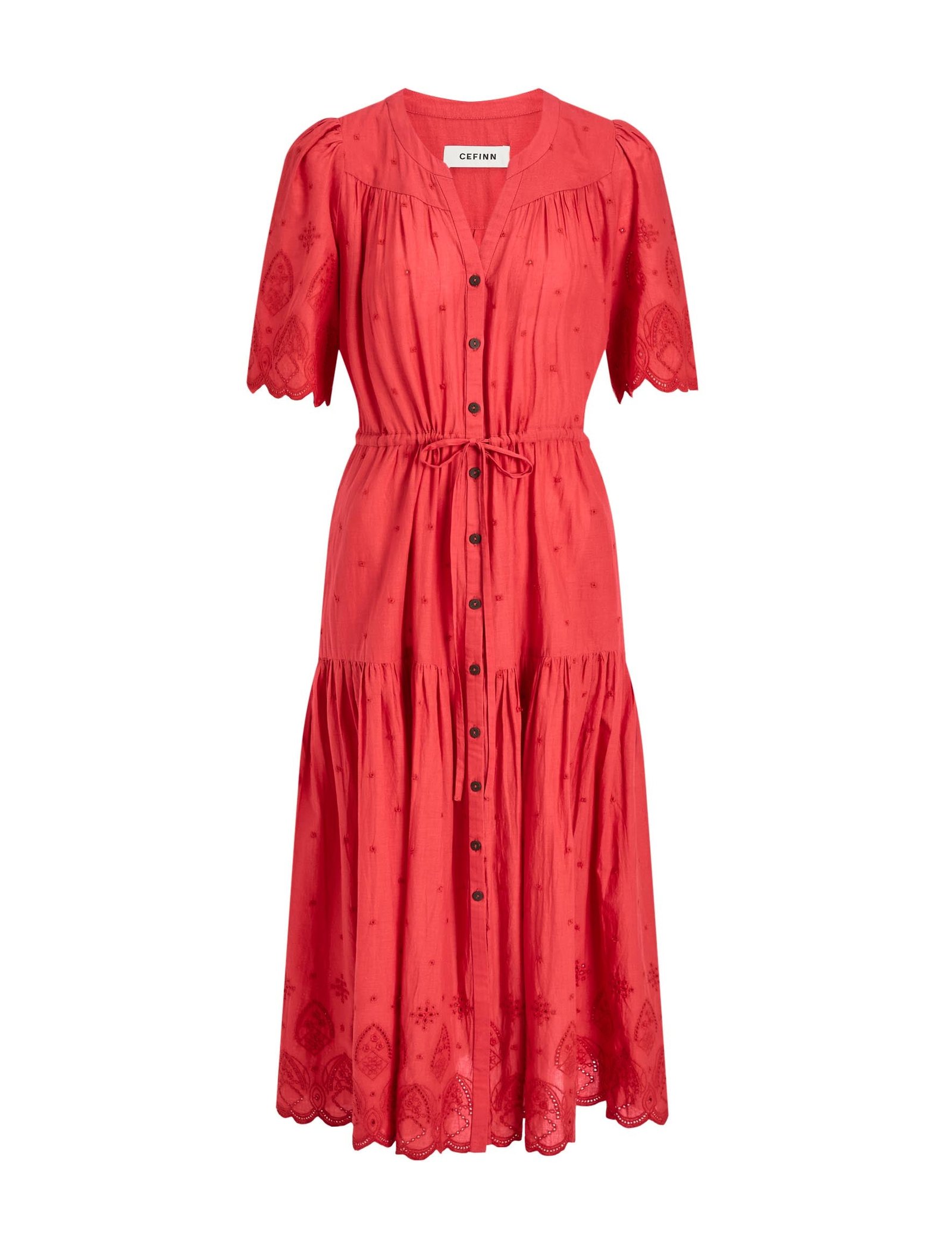 Nicole Organic Cotton Maxi Dress - Coral - Image 12